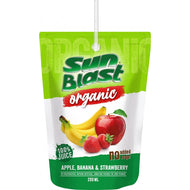 Lëng organik i përzier me mollë-luleshtrydhe-banane, 200ml
