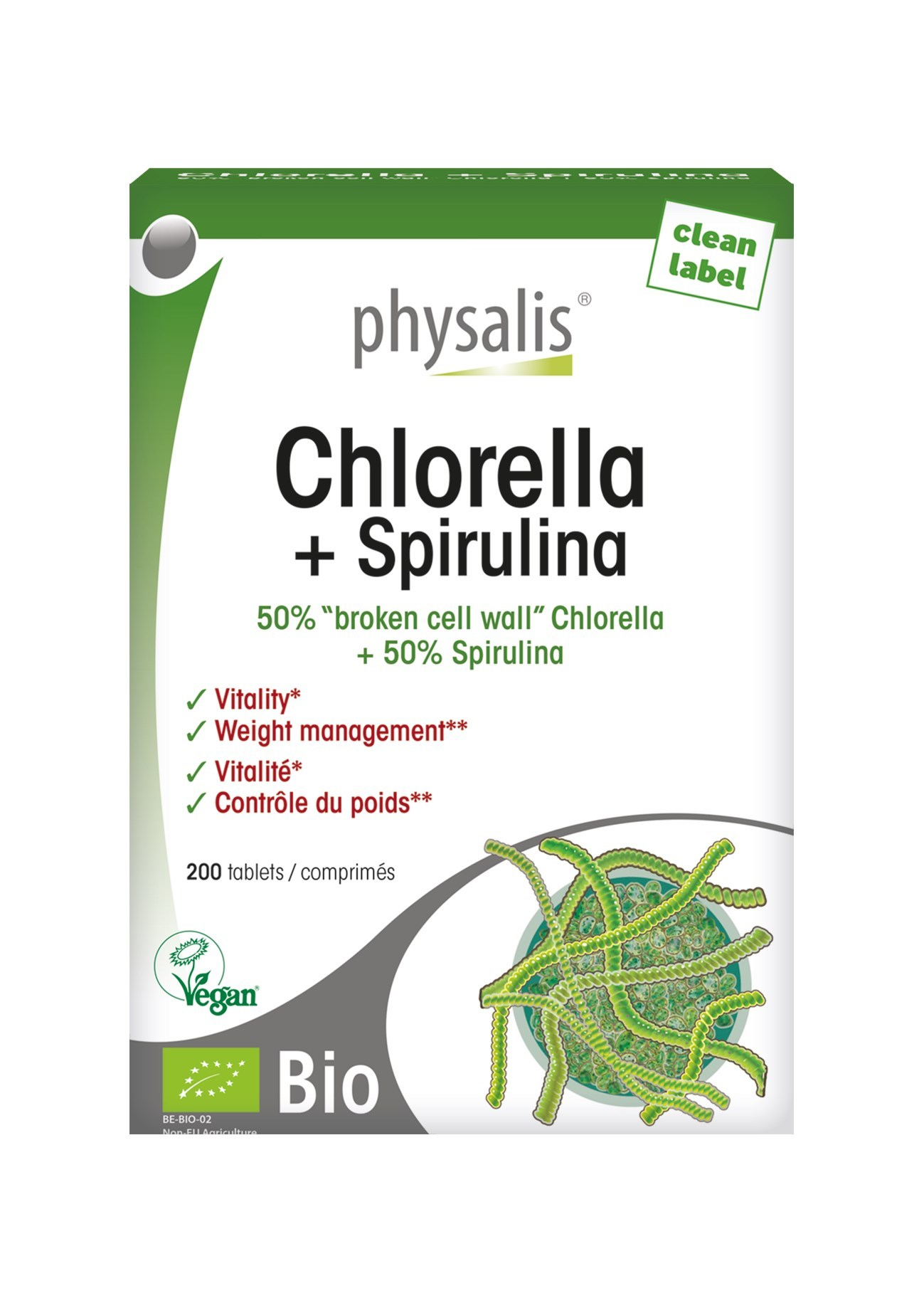 Chlorela+Spirulina, 200tab